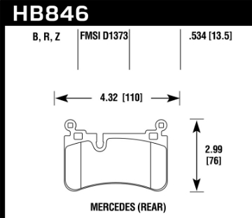 Picture of Hawk 08-13 Mercedes C-Class Performance Ceramic Street Rear Brake Pads