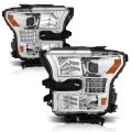 Picture of ANZO 15-17 Ford F-150 Proj Headlights w- Plank Style Design Chrome w- Amber Sequential Turn Signal