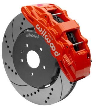 Picture of Wilwood SX6R Front Brake Kit 15in SRP Slotted-Drilled Red w- Lines 14+ Chevy Corvette C7