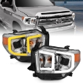 Picture of ANZO 14-17 Toyota Tundra Plank Style Projector Headlights Chrome w- Amber