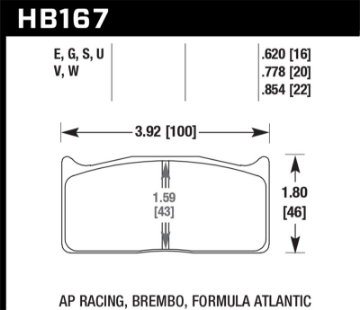 Picture of Hawk AP Racing-Brembo Universal DTC-70 Race Brake Pads