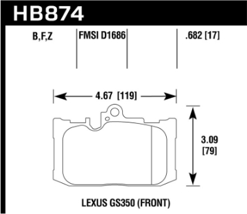 Picture of Hawk 13-19 Lexus GS350 - 15-19 Lexus RC350 HPS 5-0 Front Brake Pads
