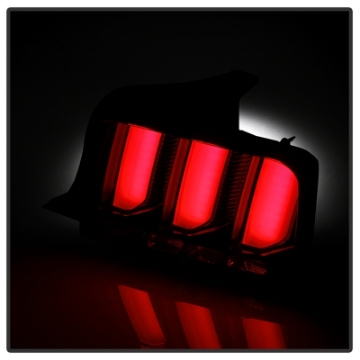 Picture of Spyder 05-09 Ford Mustang Red Light Bar LED Tail Lights - Black ALT-YD-FM05V3-RBLED-BK