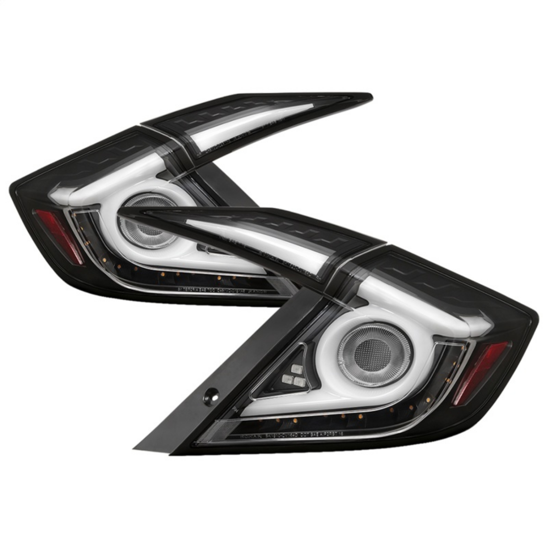 Picture of Spyder 16-19 Honda Civic 4 Door Light Bar LED Tail Lights - Black - ALT-YD-HC164D-LB-BK