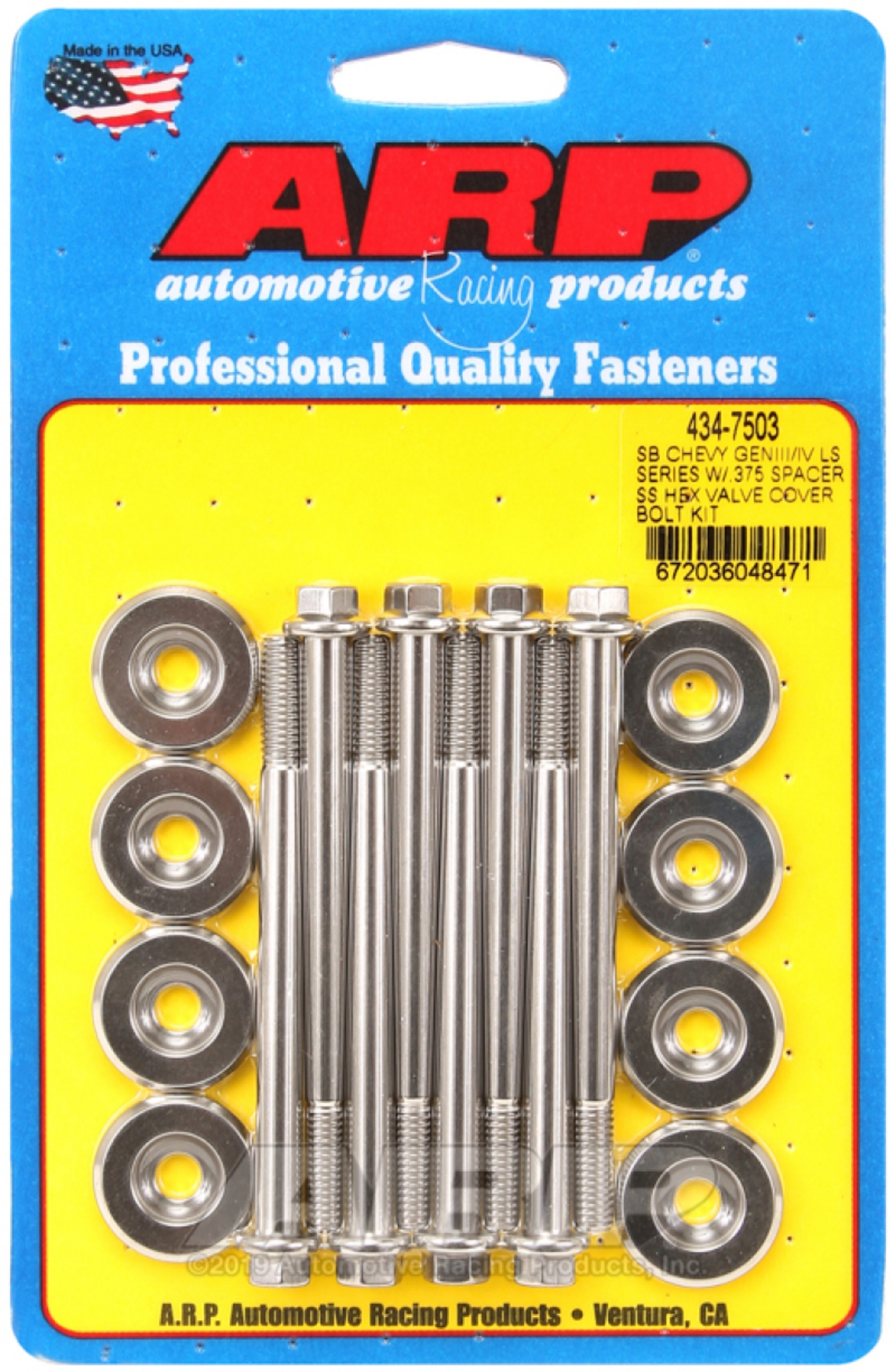 Picture of ARP SB Chevrolet Gen III-IV LS Series w- 0-375 Spacer SS Hex Valve Cover Bolt Kit