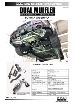 Picture of HKS 2019+ Toyota GR Supra w-o OPF Dual Hi-Power Titanium Tip Catback Exhaust