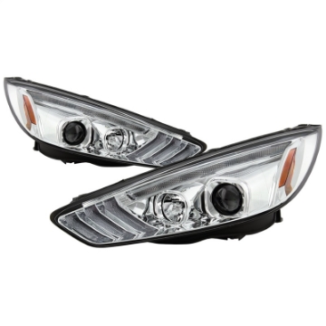 Picture of Spyder 15-18 Ford Focus Projector Headlights - Seq Turn Light Bar - Chrome PRO-YD-FF15-LBSEQ-C