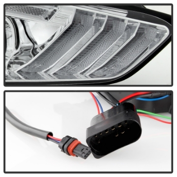 Picture of Spyder 15-18 Ford Focus Projector Headlights - Seq Turn Light Bar - Chrome PRO-YD-FF15-LBSEQ-C