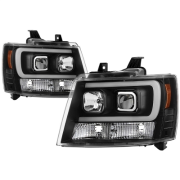 Picture of Spyder 07-14 Chevy Suburban-Tahoe V2 Projector Headlights LED Turn Sig Black PRO-YD-CSUB07V3-SB-BK
