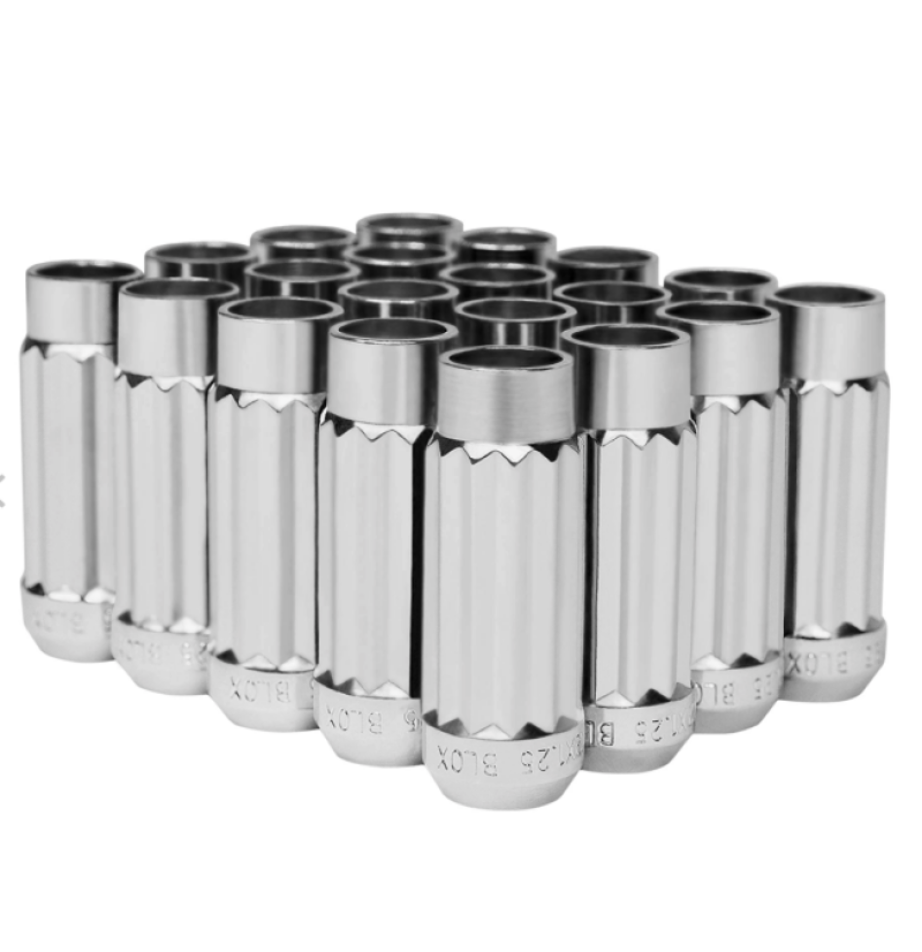 Picture of BLOX Racing 12-Sided P17 Tuner Lug Nuts 12x1-25 - NEO Chrome Steel - Set of 20