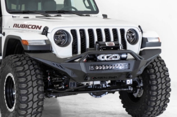Picture of Addictive Desert Designs 2020 Jeep Gladiator JT Stealth Fighter Front Bump w- Top Hoop & Winch Mount