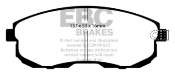 Picture of EBC 02 Infiniti G35 3-5 w-o DCS Bluestuff Front Brake Pads