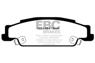 Picture of EBC 02-05 Cadillac CTS 2-6 Greenstuff Rear Brake Pads