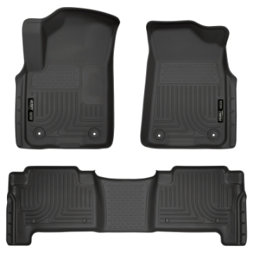 Picture of Husky Liners 2019+ Infiniti QX80-2019+ Nissan Armada Weatherbeater Black Fnt & 2nd Seat Floor Liners