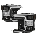Picture of Spyder 18-19 Ford F-150 Projector Headlights - Halogen Model Only - Black PRO-YD-FF15018-LB-BK