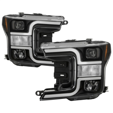Picture of Spyder 18-19 Ford F-150 Projector Headlights - Halogen Model Only - Black PRO-YD-FF15018-LB-BK
