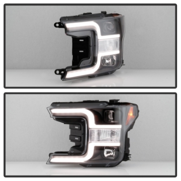 Picture of Spyder 18-19 Ford F-150 Projector Headlights - Halogen Model Only - Black PRO-YD-FF15018-LB-BK