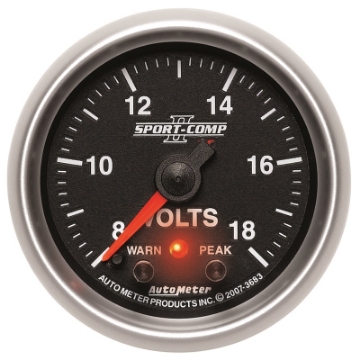 Picture of Autometer Sport-Comp II 2-1-16in Digital Voltmeter Gauge - 18V