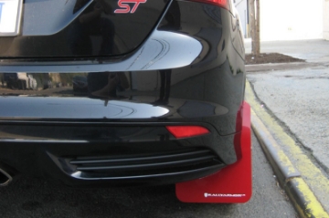 Picture of Rally Armor 12-19 Ford Focus ST - 16-19 RS Black UR Mud Flap w-Tangerine Scream Logo