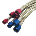 Picture of Nitrous Express 3AN 18in SS Braided Hose - Red