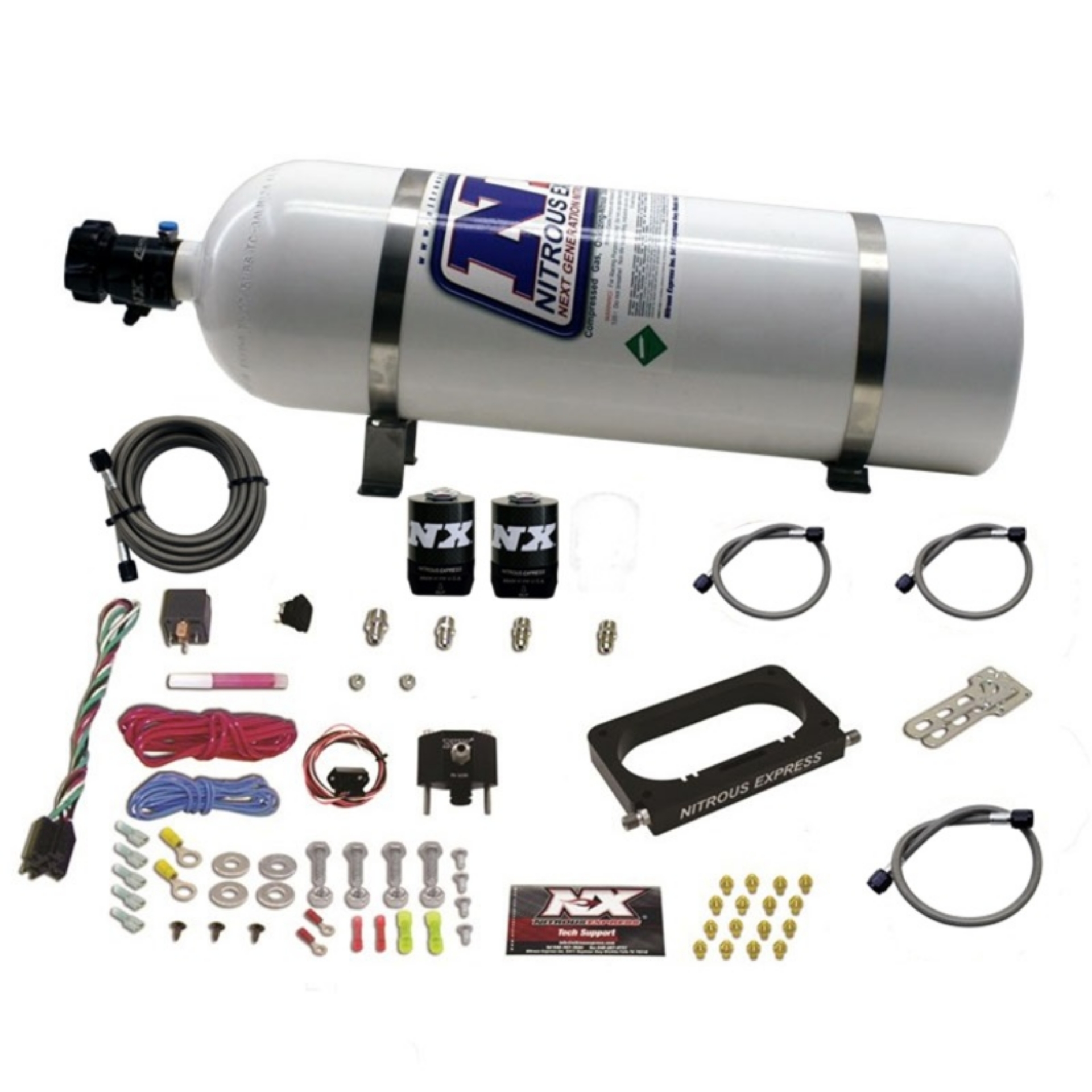 Picture of Nitrous Express 96-04 Ford Mustang Cobra-Mach 1 4 Valve Nitrous Kit 50-300HP w-15lb Bottle