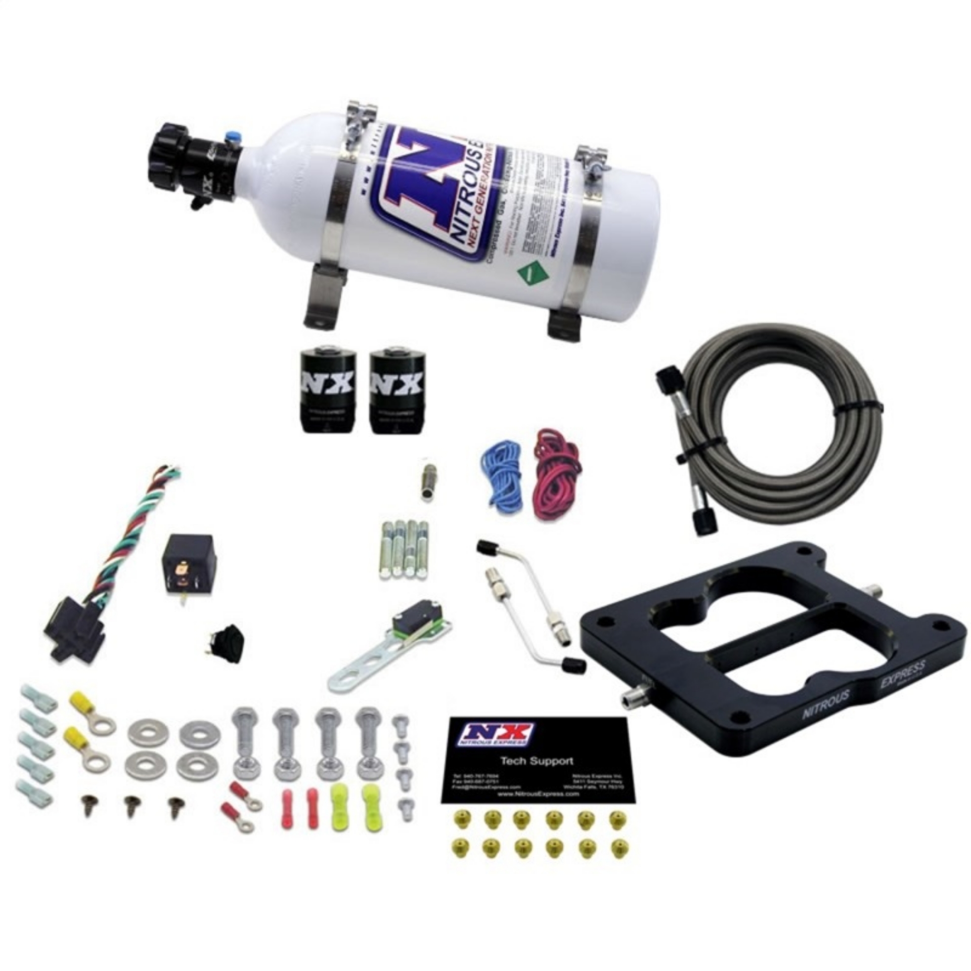 Picture of Nitrous Express Q-Jet-Holley Spread Bore Nitrous Kit 50-300HP w-5lb Bottle