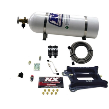 Picture of Nitrous Express 4150 Hitman 4-BBL Nitrous Kit 100-200HP w-15lb Bottle