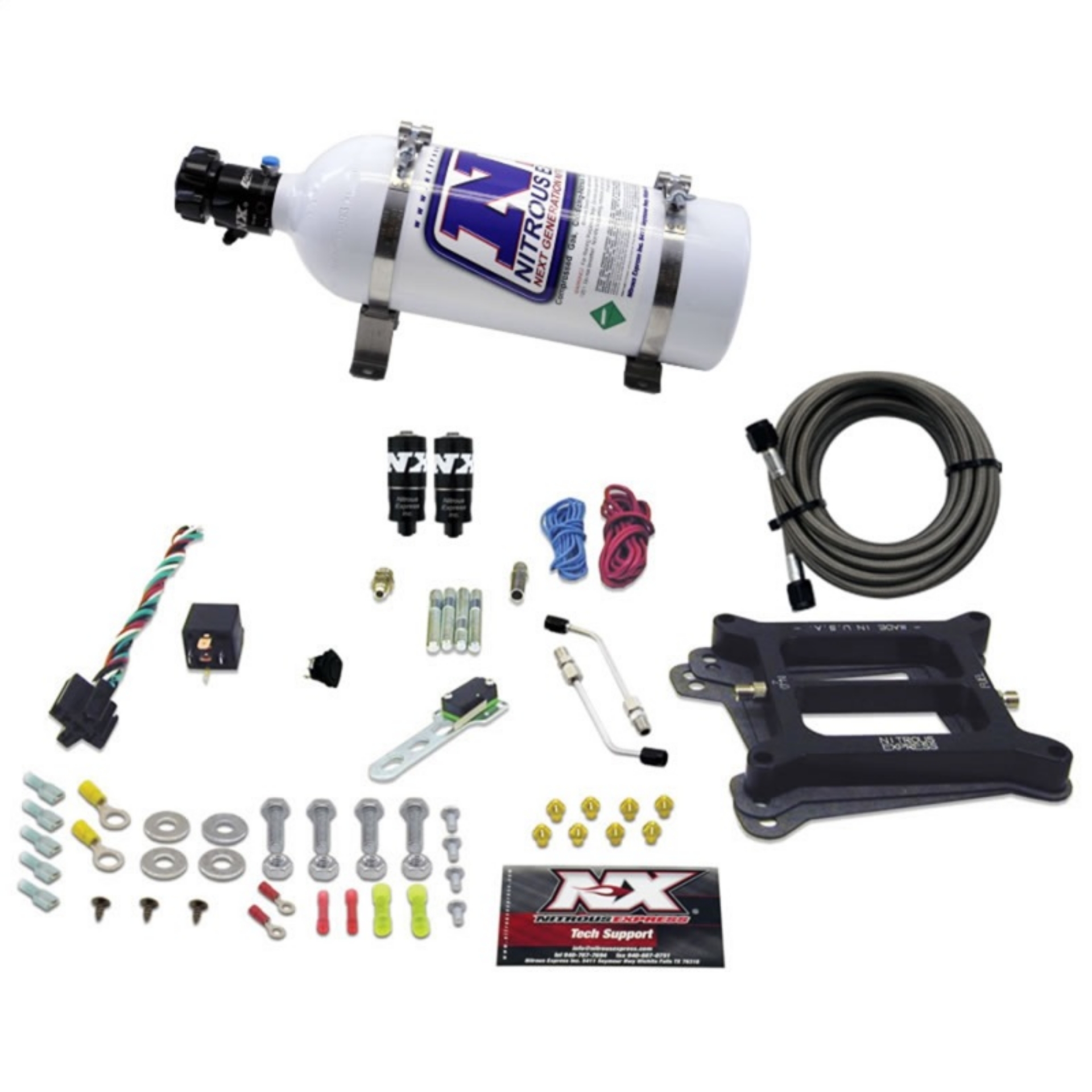 Picture of Nitrous Express 4150 Hitman Plus 4-BBL Nitrous Kit 50-200HP w-5lb Bottle