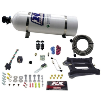 Picture of Nitrous Express 4150 Hitman Plus 4-BBL Nitrous Kit 50-200HP w-15lb Bottle