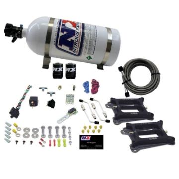 Picture of Nitrous Express Dual Holley-Gasoline Nitrous Kit 100-500HP w-10lb Bottle