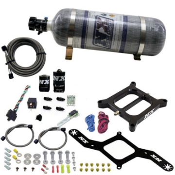 Picture of Nitrous Express 4150 RNC Conventional Nitrous Plate Kit w--375in Solenoid w-12lb Bottle
