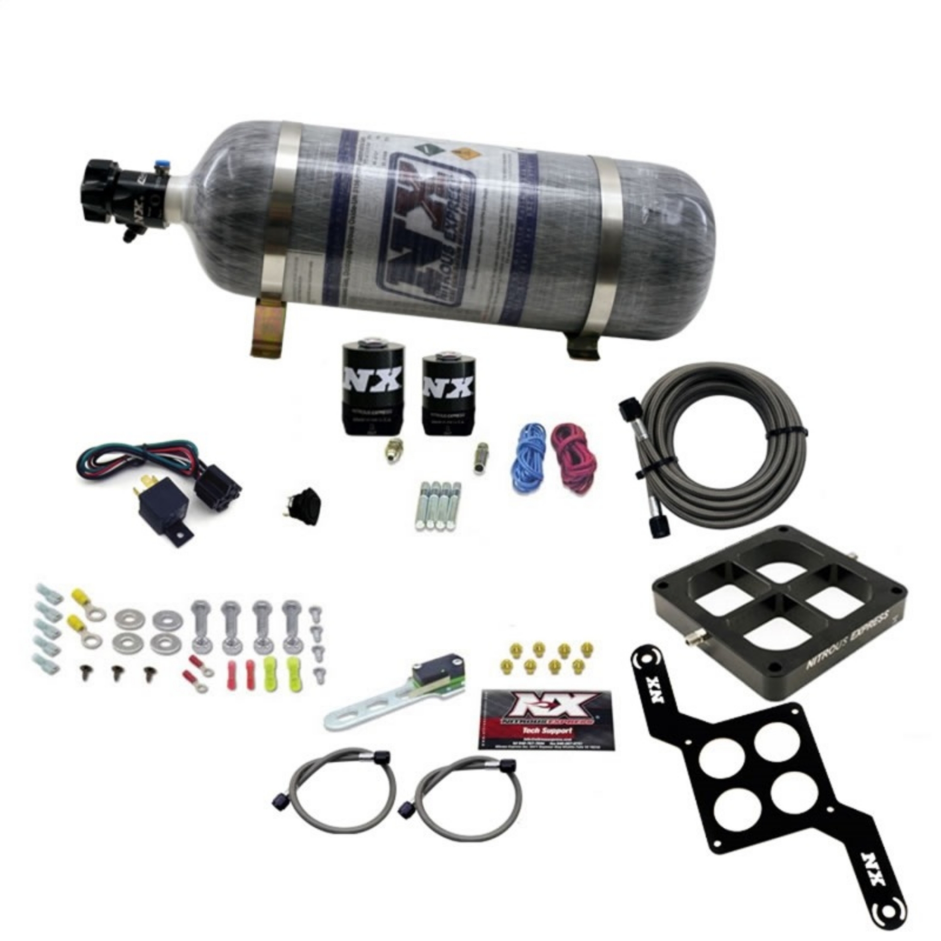Picture of Nitrous Express Dominator Single Entry Crossbar RNC Nitrous Kit 250-750HP w-Composite Bottle