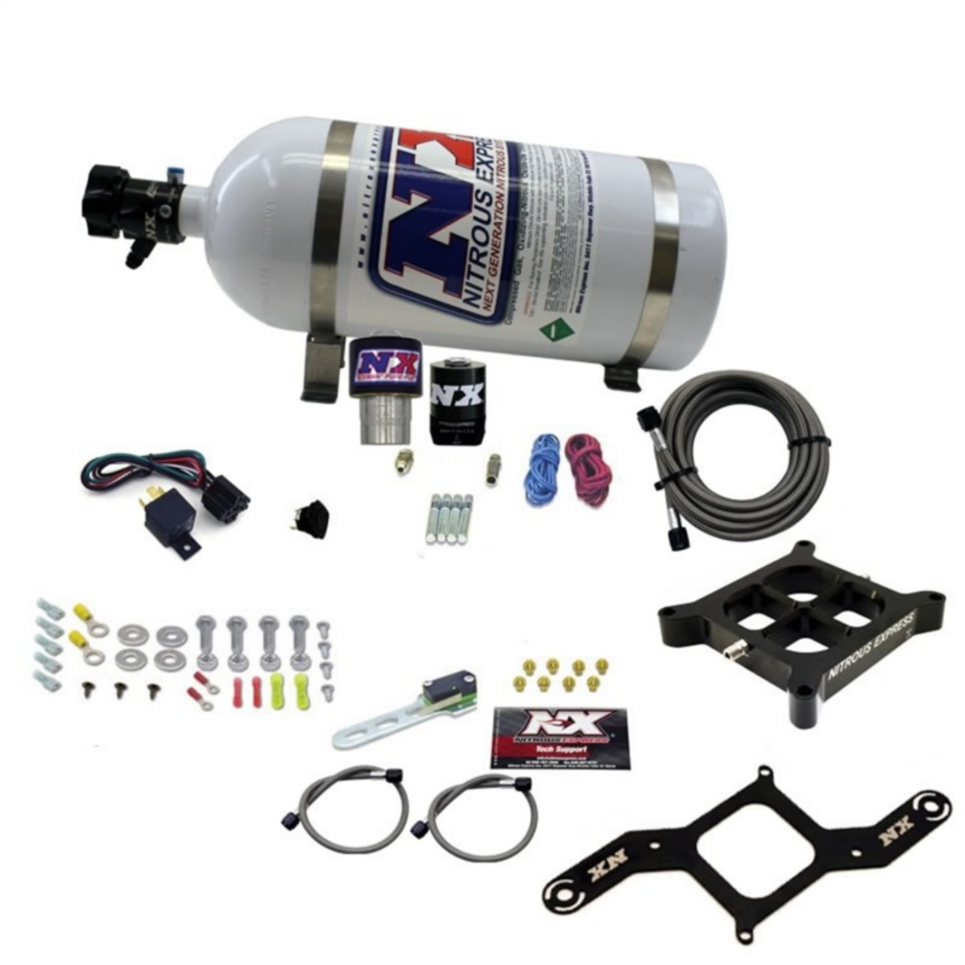 Picture of Nitrous Express Single Entry Crossbar RNC -178 4500 Flange Nitrous Kit 250-650HP w-10lb Bottle