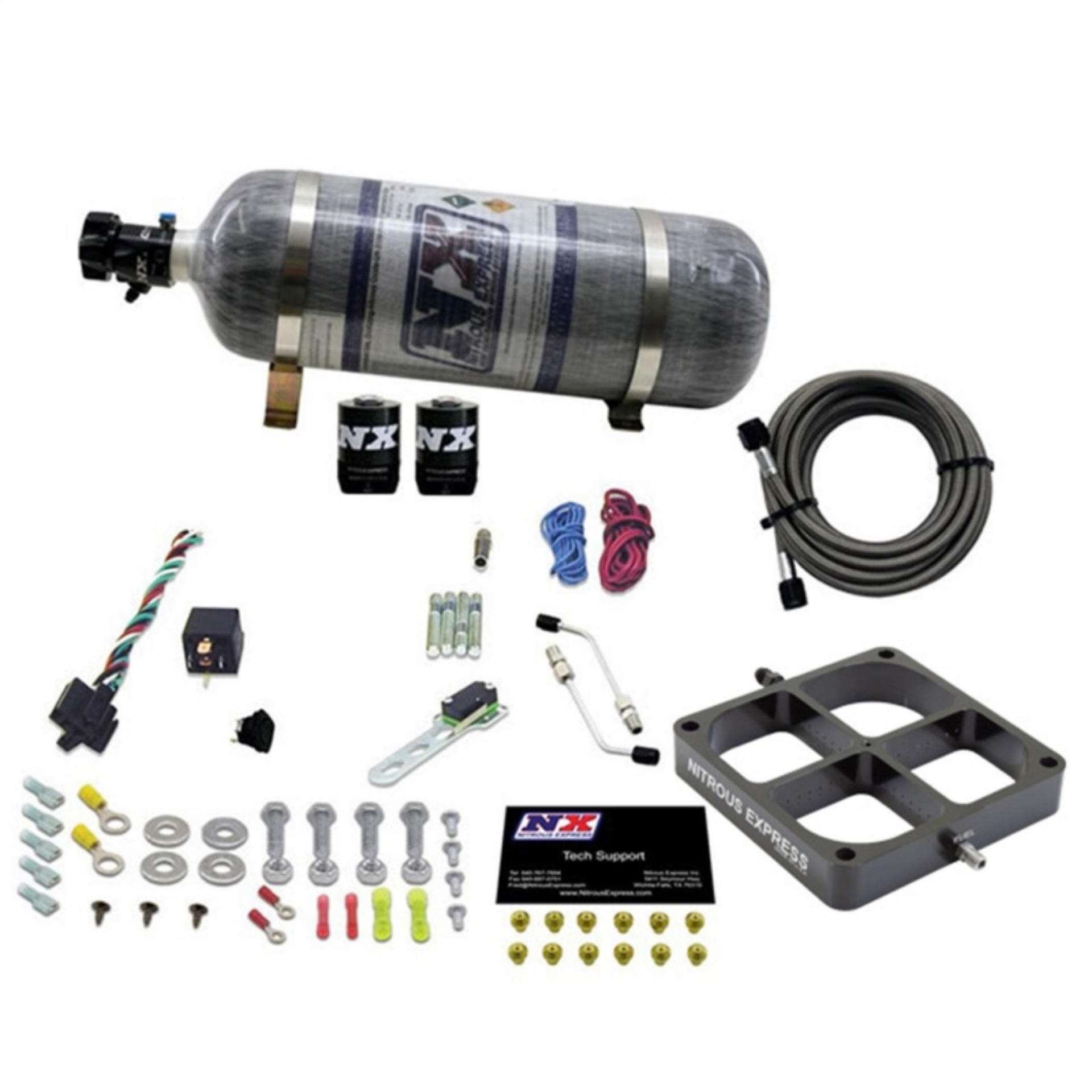 Picture of Nitrous Express Single Entry Crossbar 8500 Based Throttle Body Nitrous Kit w-12lb Composite Bottle