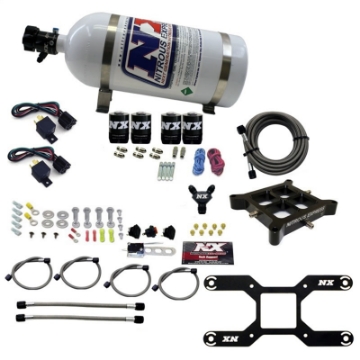 Picture of Nitrous Express 4150 Dual Stage Billet Crossbar Nitrous Kit 50-300 & 100-500HP w-10lb Bottle