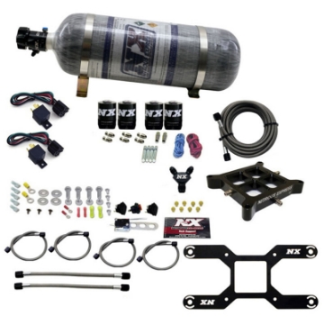 Picture of Nitrous Express 4150 Dual Stage Billet Crossbar Nitrous Kit 50-300 & 100-500HP w-Composite Bottle