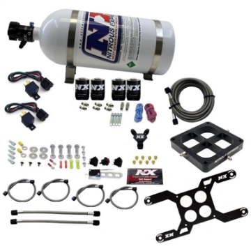 Picture of Nitrous Express Dominator Dual Stage Billet Crossbar Nitrous Kit 50-300 & 100-500HP w-10lb Bottle
