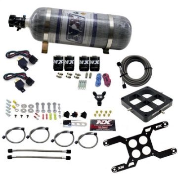 Picture of Nitrous Express Dominator Dual Stage Billet Crossbar Nitrous Kit 50-300 & 100-500HP w-Comp Bottle