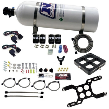 Picture of Nitrous Express Dominator Dual Stage Billet Crossbar Nitrous Kit 50-300 & 100-500HP w-15lb Bottle