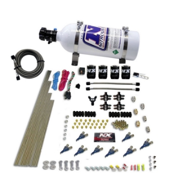 Picture of Nitrous Express 8 Cyl Piranha Direct Port 4 Solenoids Nitrous Kit 200-500HP w-5lb Bottle