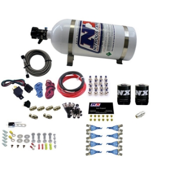 Picture of Nitrous Express 8 Cyl Soft Line Shark Rail Nitrous Kit w-10lb Bottle Pushloc