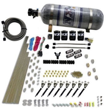 Picture of Nitrous Express 8 Cyl VXL Direct Port 4 Solenoids Nitrous Kit 200-500HP w-12lb Bottle