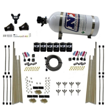 Picture of Nitrous Express 8 Cyl Triple-D Dry Direct Port 3 Stage Dry 6 Solenoids Nitrous Kit w-10lb Bottle