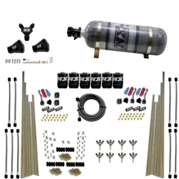 Picture of Nitrous Express 8 Cyl Triple-D Dry Direct Port 3 Stage Dry 6 Solenoids Nitrous Kit w-12lb Bottle