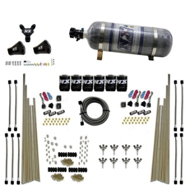 Picture of Nitrous Express 8 Cyl Triple-D Dry Direct Port 3 Stage Dry 6 Solenoids Nitrous Kit w-12lb Bottle