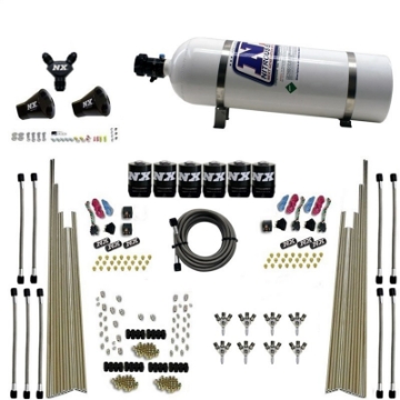 Picture of Nitrous Express 8 Cyl Triple-D Dry Direct Port 3 Stage Dry 6 Solenoids Nitrous Kit w-15lb Bottle