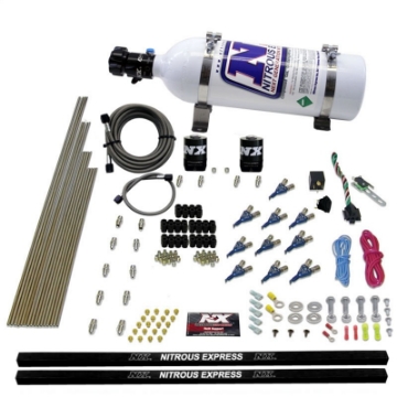 Picture of Nitrous Express 10 Cyl Piranha Nozzle Direct Port Nitrous Kit 250-500HP w-5lb Bottle