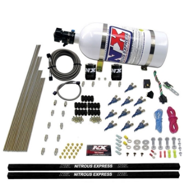 Picture of Nitrous Express 10 Cyl Piranha Nozzle Direct Port Nitrous Kit 250-500HP w-10lb Bottle
