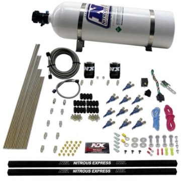 Picture of Nitrous Express 10 Cyl Piranha Nozzle Direct Port Nitrous Kit 250-500HP w-15lb Bottle