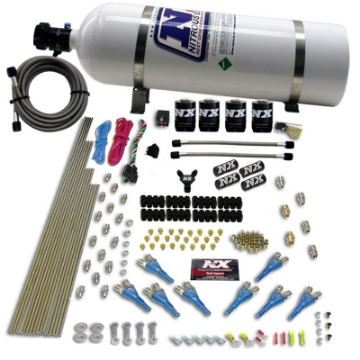 Picture of Nitrous Express 8 Cyl Shark Direct Port 4 Solenoids Nitrous Kit 200-600HP w-15lb Bottle